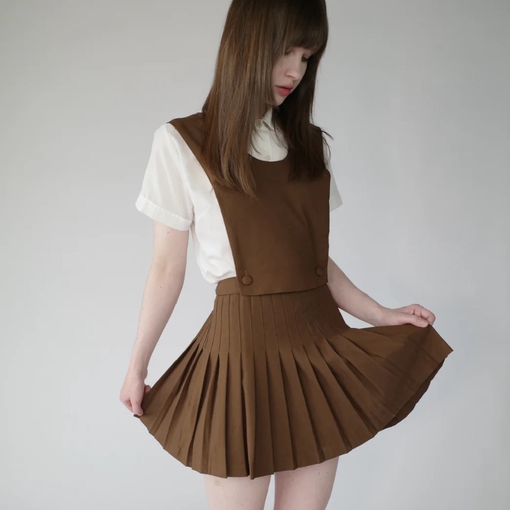 NWT L’ecole des Femmes Pleated Pinafore Dress - XL
